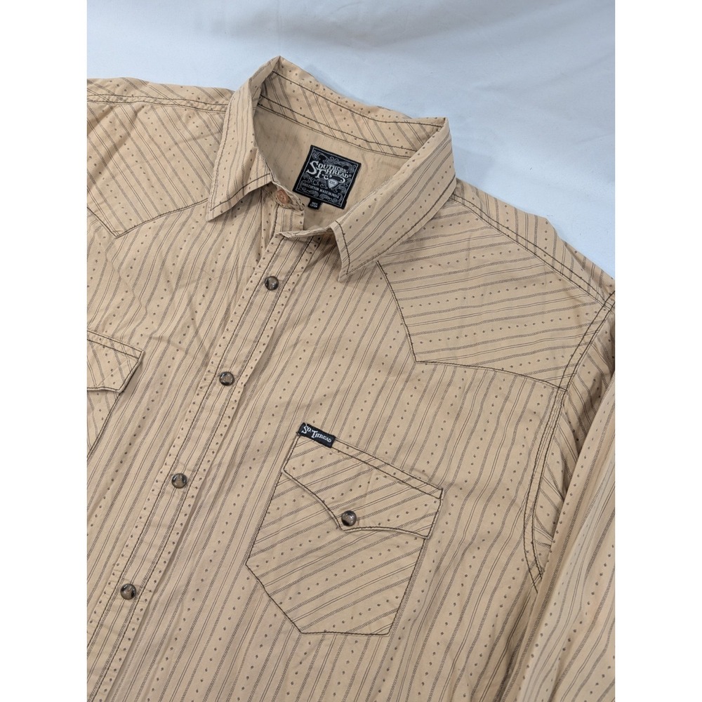 Southern Thread Men's Western Shirt XXL Snap‎ Buttons Long Sleeve Plaid
